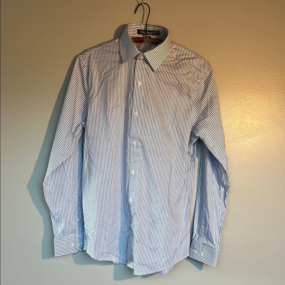 Men's Blue Striped Shirt- New. Medium